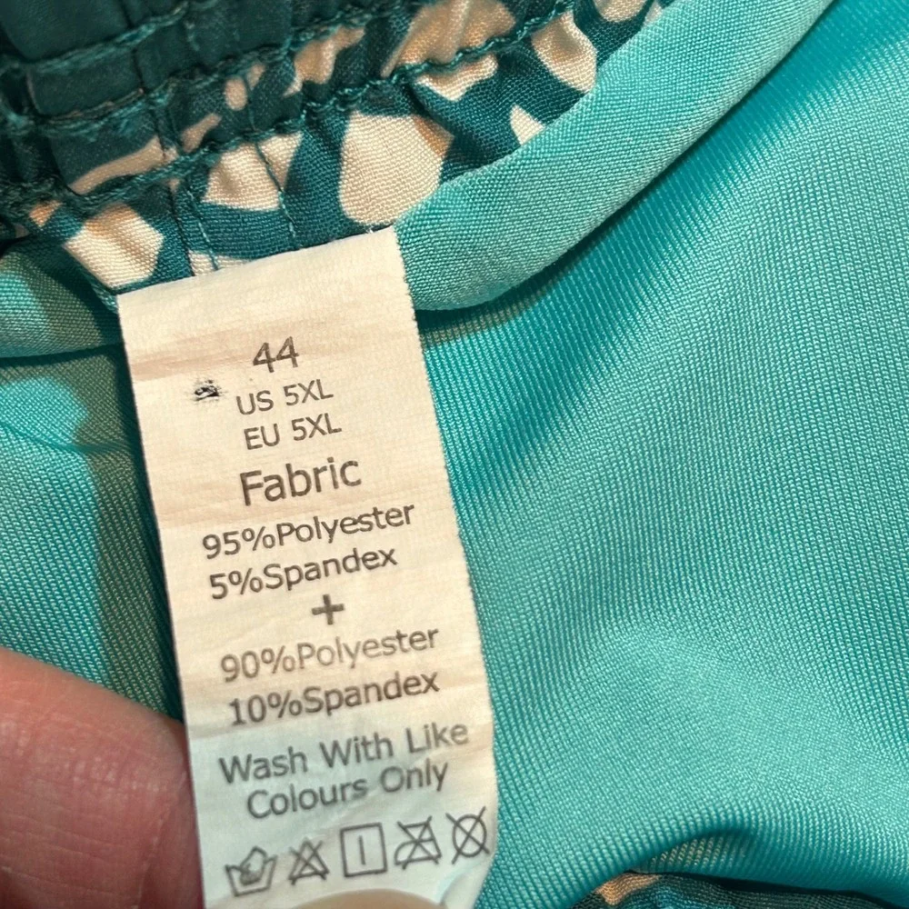 Brisira Mens Swim Trunks 44 Teal Pineapple‎ Print Board Shorts Cargo Pocket